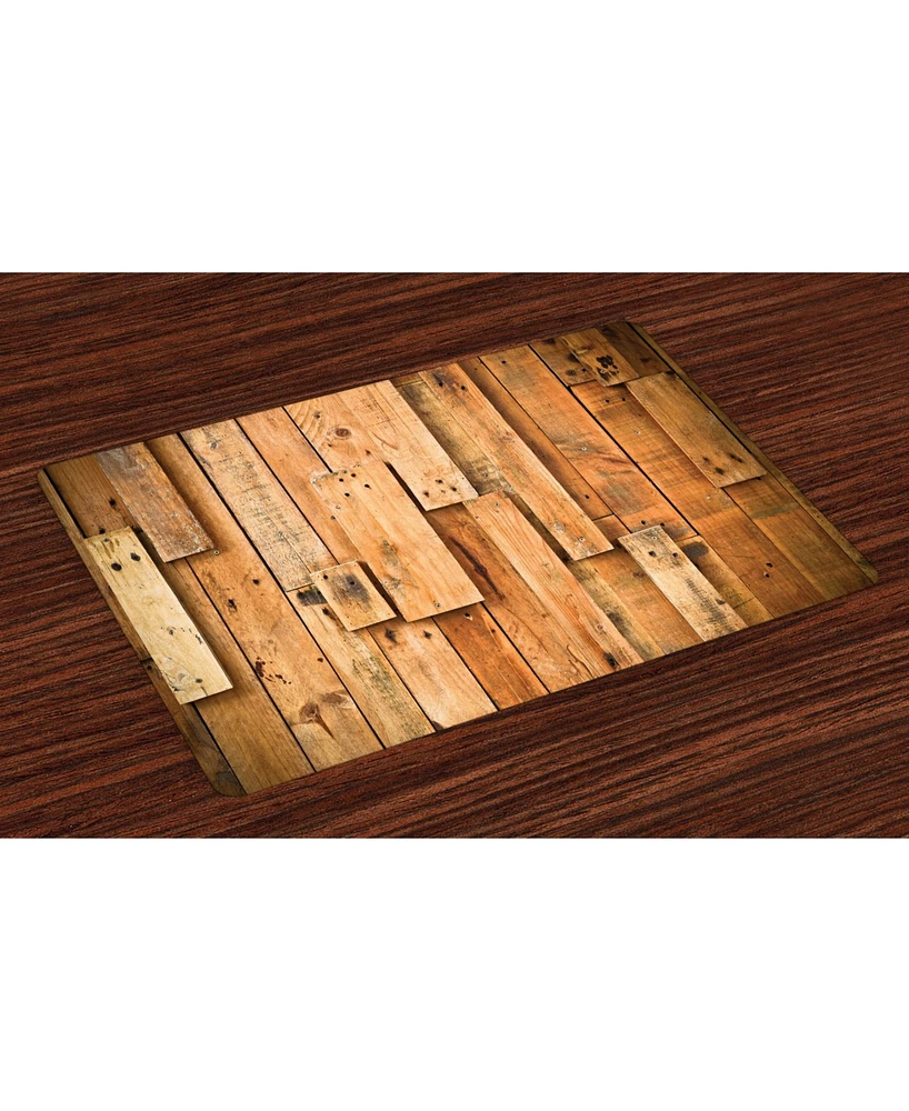 Ambesonne Wooden Place Mats, Set of 4