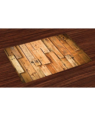 Ambesonne Wooden Place Mats, Set of 4