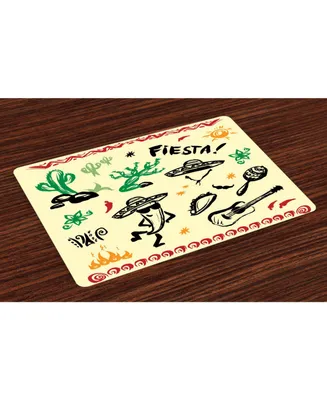 Ambesonne Mexican Place Mats, Set of 4