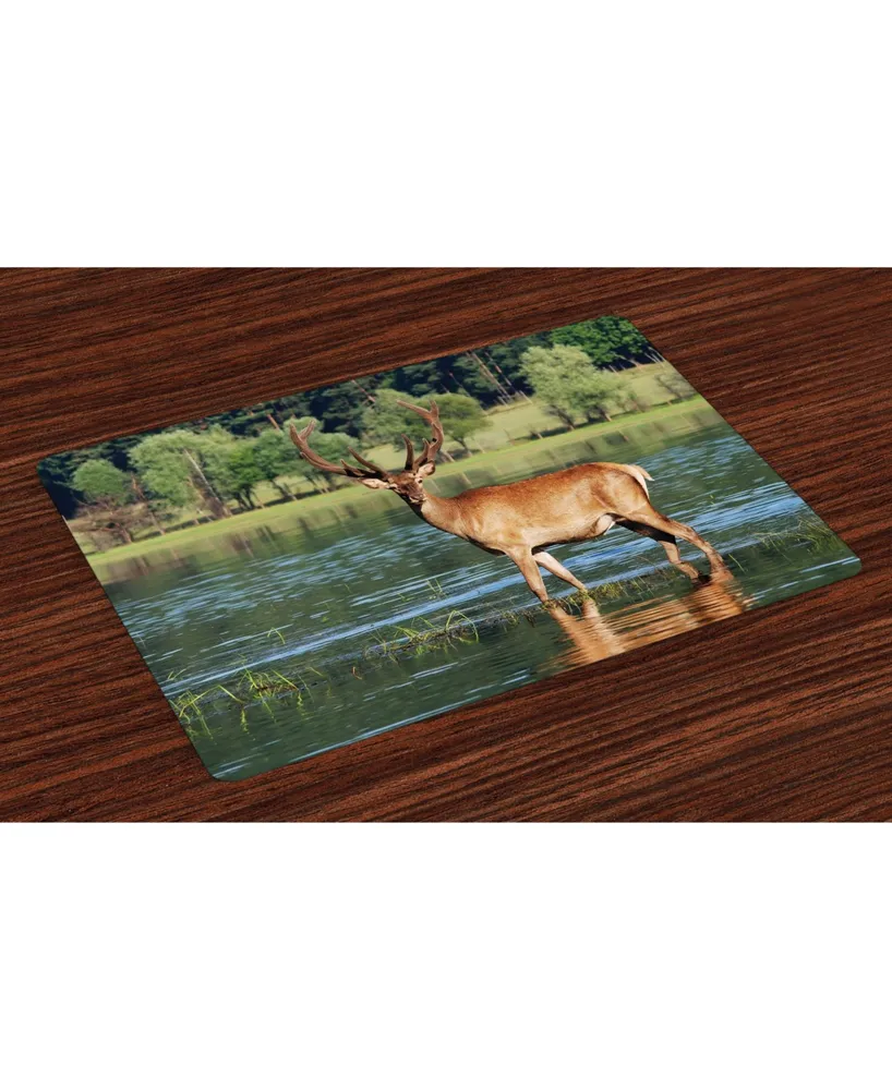 Ambesonne Deer Place Mats, Set of 4