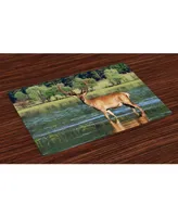 Ambesonne Deer Place Mats, Set of 4