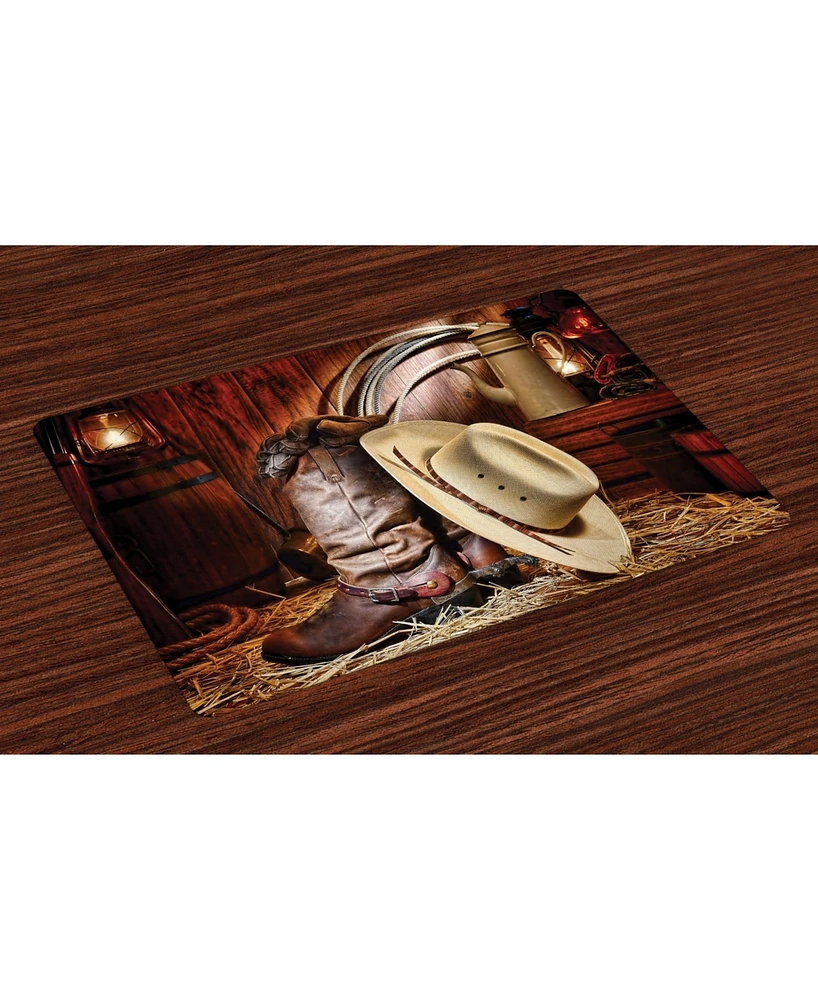 Ambesonne Western Place Mats, Set of 4