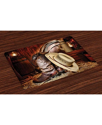 Ambesonne Western Place Mats, Set of 4