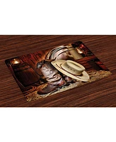Ambesonne Western Place Mats, Set of 4