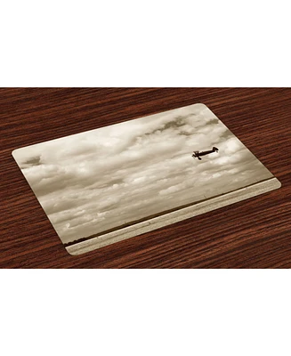 Ambesonne Vintage-Like Airplane Place Mats, Set of 4