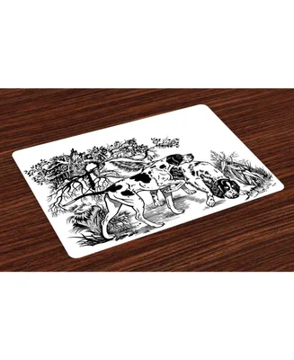 Ambesonne Hunting Place Mats, Set of 4