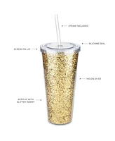 Blush Glam Double Walled Glitter Tumbler