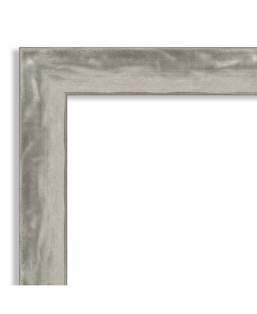 Amanti Art Waveline Silver-tone Framed Bathroom Vanity Wall Mirror