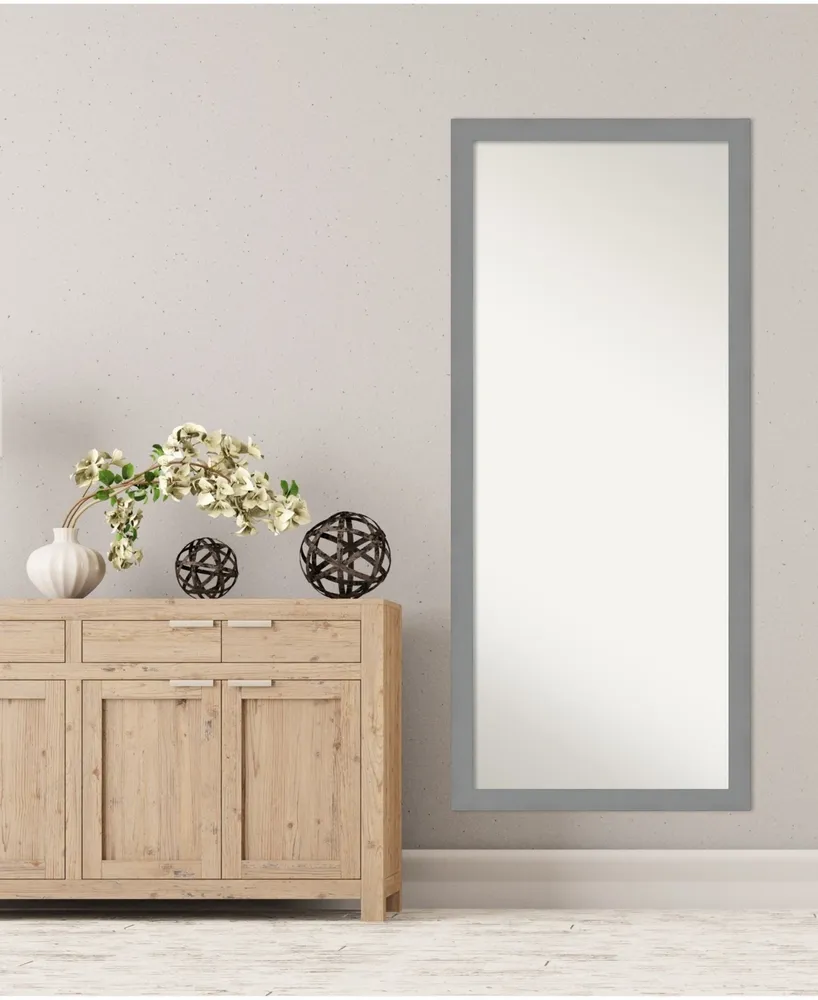 Amanti Art Brushed Framed Floor/Leaner Full Length Mirror, 27.5" x 63.50"