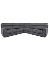 Closeout! Hutchenson -Pc. Fabric Sectional with Power Recliners and Headrests