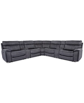 Hutchenson -Pc. Fabric Sectional with Power Recliners