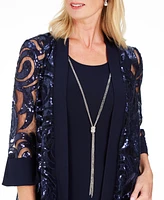 R & M Richards 2-Pc. Printed Jacket Necklace Dress