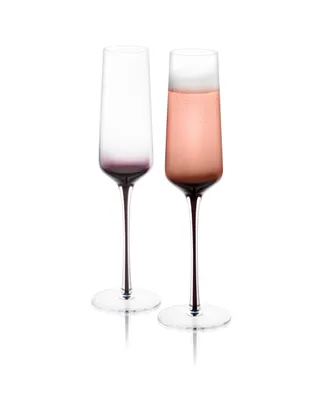 JoyJolt Black Swan Champagne Glasses Set of 2