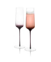 JoyJolt Black Swan Champagne Glasses Set of 2