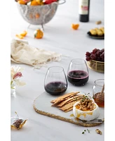 JoyJolt Black Swan Stemless Red Wine Glasses, Set of 4