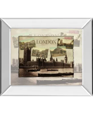 Classy Art London Postcard by Mirror Framed Print Wall Art, 22" x 26"
