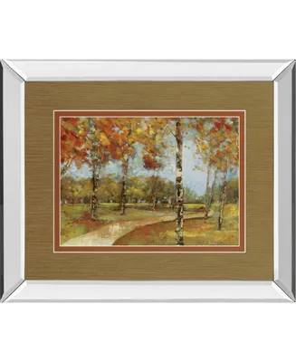 Classy Art Autumn Path by Carmen Dolce Mirror Framed Print Wall Art, 34" x 40"