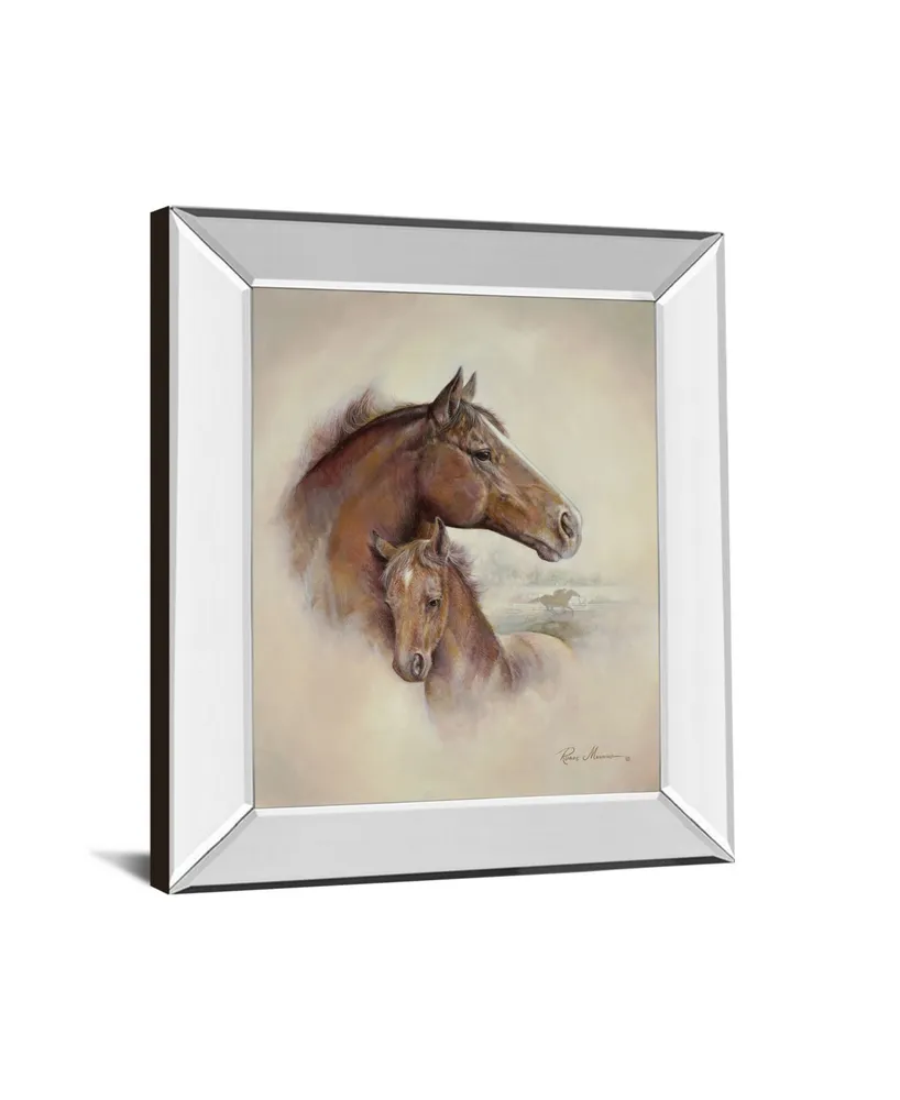 Classy Art Race Horse Ii by Roane Manning Mirror Framed Print Wall Art, 22" x 26"