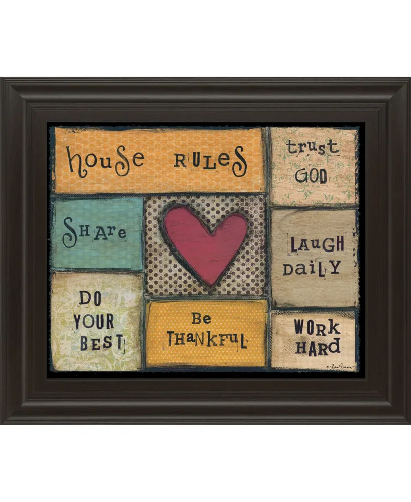 Classy Art House Rules by Lisa Larson Framed Print Wall Art, 22" x 26"