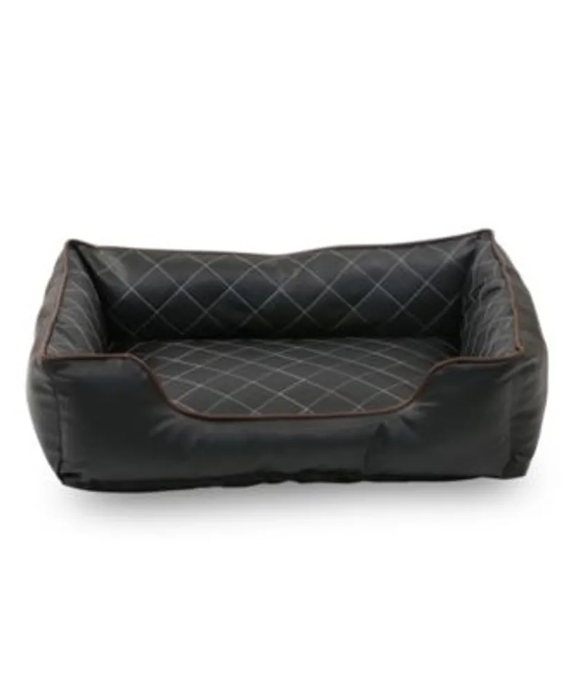 Happycare Textiles Luxury All Sides Faux Leather Rectangle Pet Bed Collection