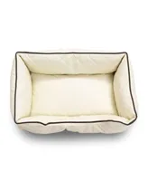 Happycare Textiles Luxury All Sides Faux Leather Rectangle Pet Bed