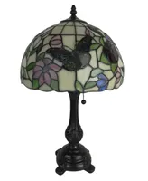 Amora Lighting Tiffany Style Butterflies Table Lamp