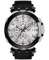 Tissot Men's Swiss Automatic Chronograph T-Race Black Rubber Strap Watch 48.8mm