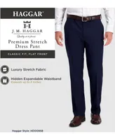 J.m. Haggar Men's Heather Diamond Classic Fit Flat Front Pant