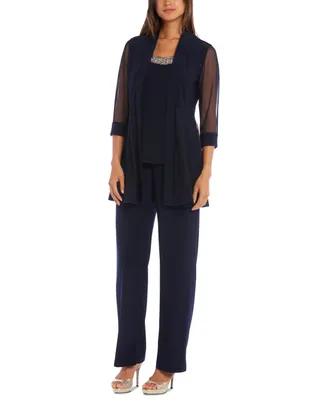 R & M Richards Embellished Layered-Look Pantsuit