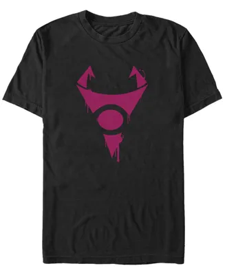 Fifth Sun Men's Nickelodeon Invader Zim Irken Symbol Purple Spray Paint Stencil Short Sleeve T-Shirt