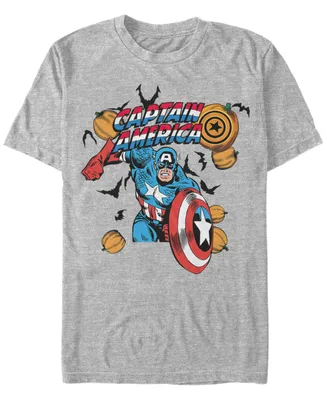 Marvel Men's Classic Captain America Halloween Pumpkins Short Sleeve T-Shirt