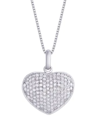 Diamond 5/8 ct. t.w. Heart Locket Pendant Necklace in Sterling Silver