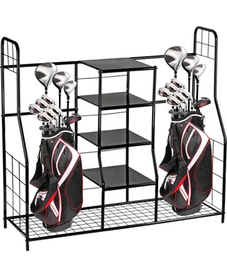 Golf Bag Sports Dual Golf Storage Organizer - Golf Organizer Rack for Indoor & Outdoor - Large Capacity Garage Sports Equipment Organizer