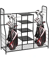 Golf Bag Sports Dual Golf Storage Organizer - Golf Organizer Rack for Indoor & Outdoor - Large Capacity Garage Sports Equipment Organizer