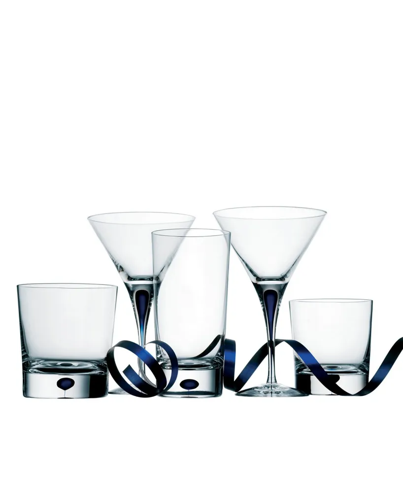 Orrefors Set of 2 Intermezzo Blue Double Old Fashioned Glasses