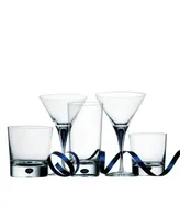 Orrefors Set of 2 Intermezzo Blue Double Old Fashioned Glasses