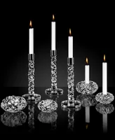 Orrefors Carat Stainless Steel Medium Candlestick Pair