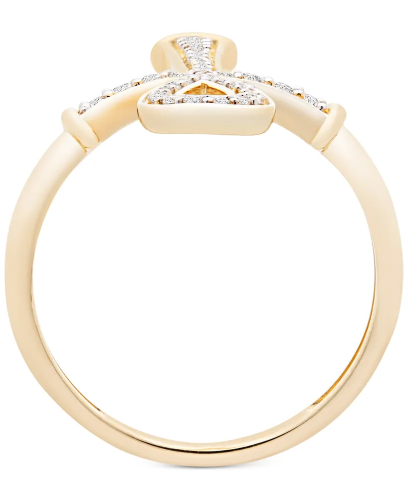 Wrapped Diamond Ankh Ring (1/4 ct. t.w.) in 14k Gold, Created for Macy's