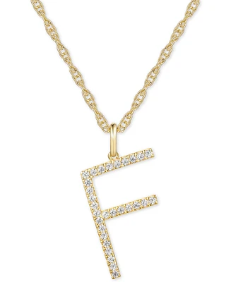 Diamond Initial 18" Pendant Necklace (1/6-1/3 ct. t.w.) 14k Gold