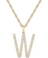 Diamond Initial 18" Pendant Necklace (1/6-1/3 ct. t.w.) 14k Gold