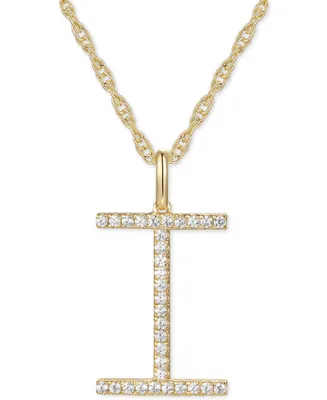 Diamond Initial 18" Pendant Necklace (1/6-1/3 ct. t.w.) 14k Gold