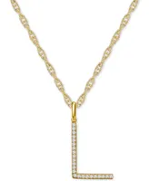 Diamond Initial 18" Pendant Necklace (1/6-1/3 ct. t.w.) 14k Gold