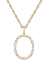 Diamond Initial 18" Pendant Necklace (1/6-1/3 ct. t.w.) 14k Gold