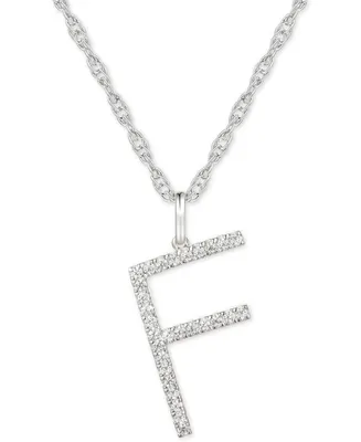 Diamond Initial 18" Pendant Necklace (1/6 to 1/3 ct. t.w.) in 14k White Gold