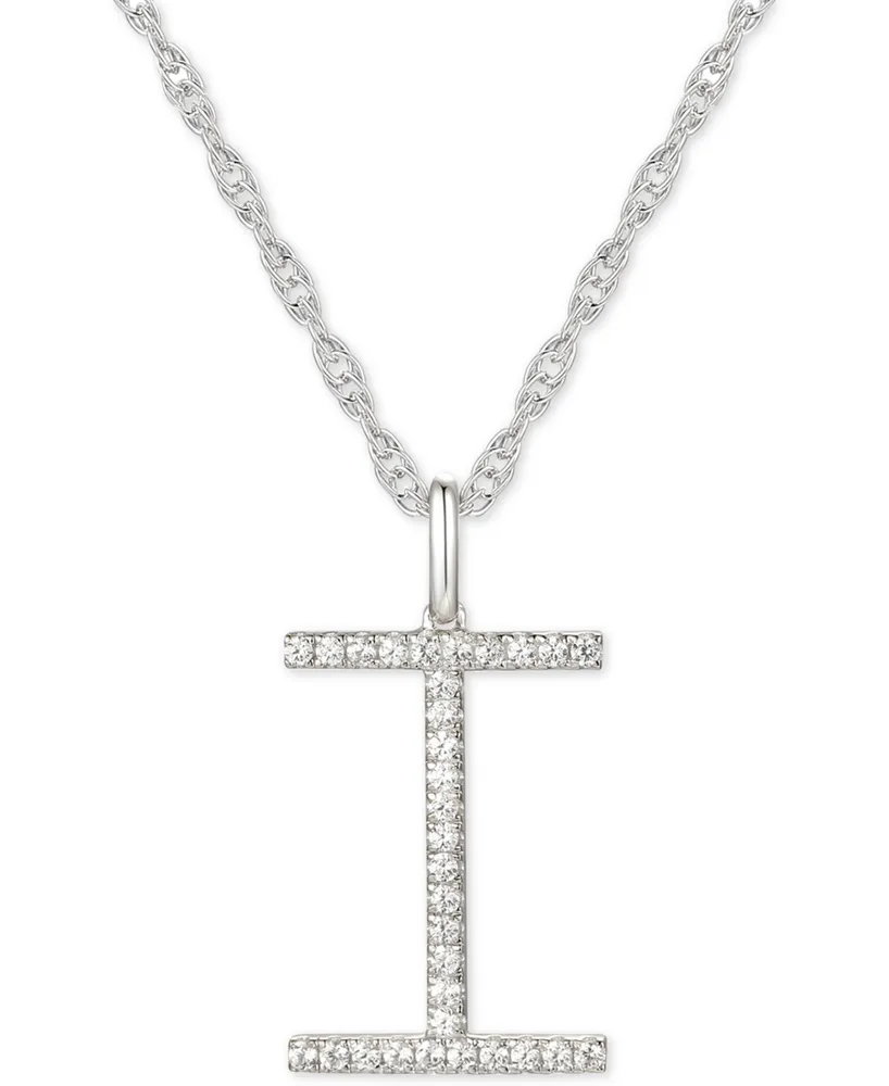 Diamond Initial 18" Pendant Necklace (1/6 to 1/3 ct. t.w.) in 14k White Gold