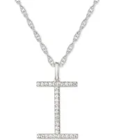 Diamond Initial 18" Pendant Necklace (1/6 to 1/3 ct. t.w.) in 14k White Gold