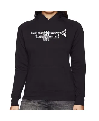 La Pop Art Women's Word Hooded Sweatshirt -Trumpet