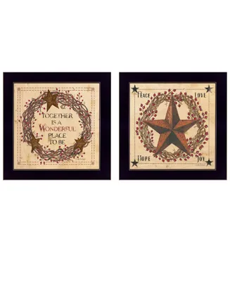 Trendy Decor 4U Together is a wonderful Place 2-Piece Vignette by, Black Frame, 14" x 14"