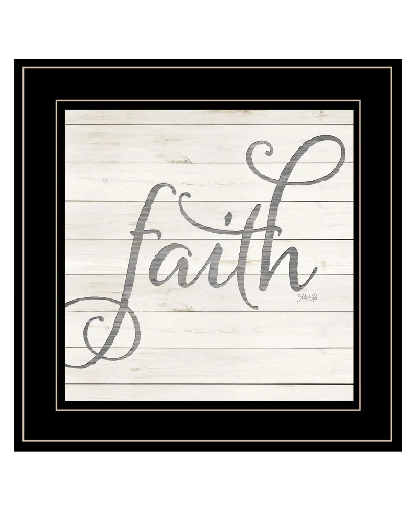 Trendy Decor 4U Simple Words - Faith by Marla Rae, Ready to hang Framed Print, Black Frame, 15" x 15"