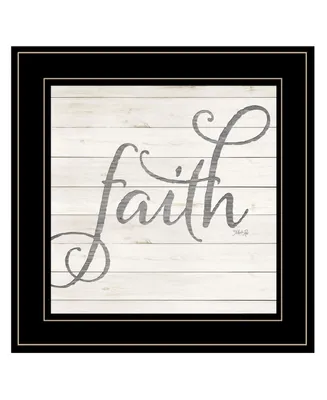 Trendy Decor 4U Simple Words - Faith by Marla Rae, Ready to hang Framed Print, Black Frame, 15" x 15"